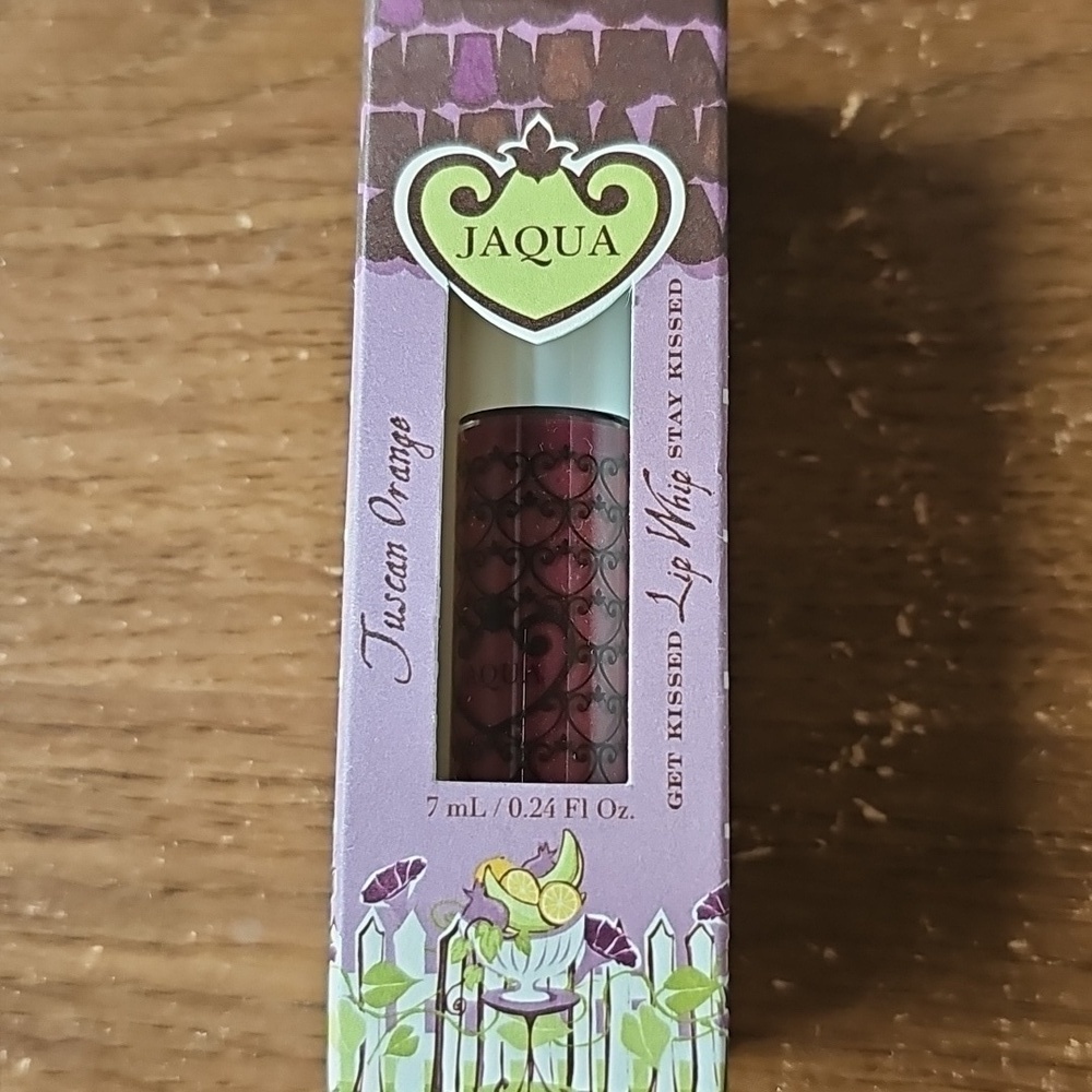 NIB Jaqua Beauty Tuscan Orange Lip Whip Lip Gloss With Shimmer